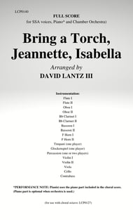 Bring a Torch, Jeannette, Isabella Instrumental Parts choral sheet music cover